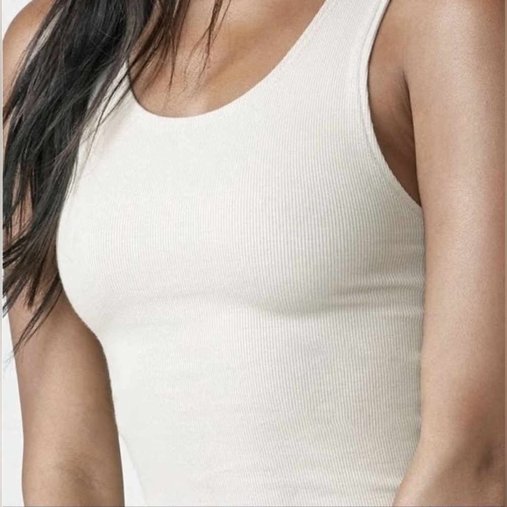 Joah Brown Cream Ribbed Bodycon Midi Dress S / M - Picture 3 of 8